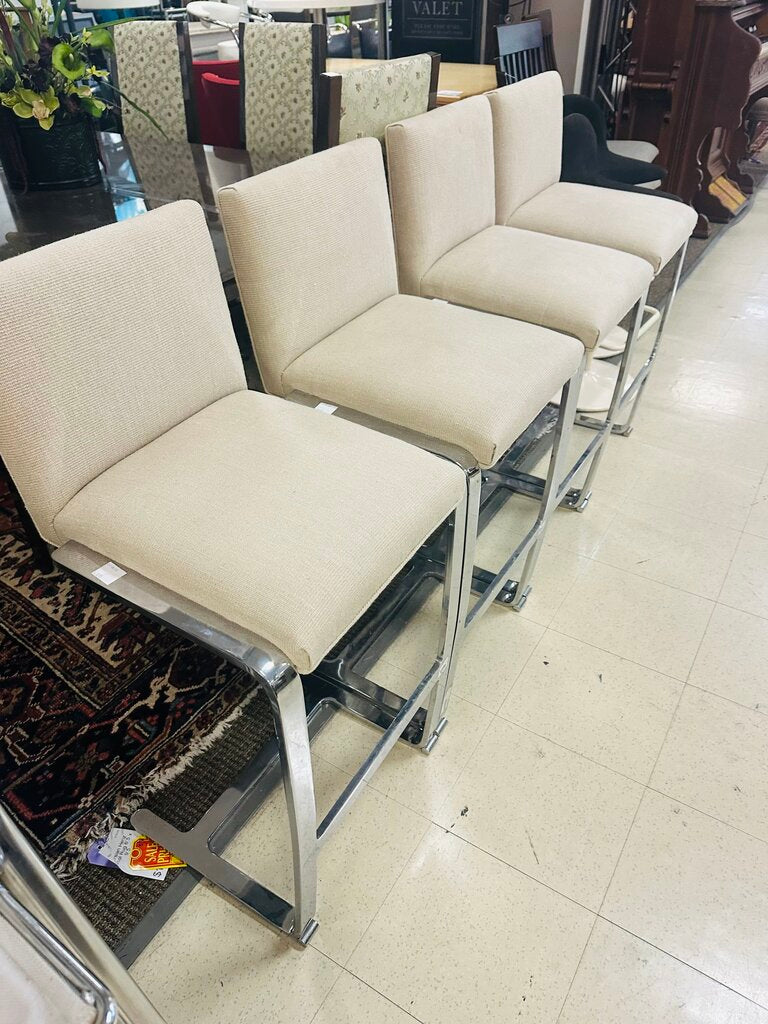 Tayler Coggin Milo Baughman Chrome Barstools (set of 4)