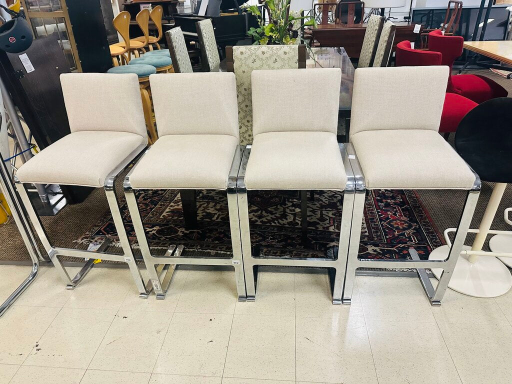 Tayler Coggin Milo Baughman Chrome Barstools (set of 4)