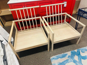 Oak Lounge Chairs- Nude (pair) no cushions