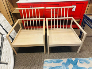 Oak Lounge Chairs- Nude (pair) no cushions