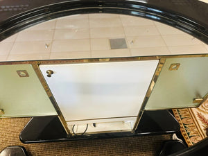Donati Guzzini for Stilglass C.1970 Dry Bar + 2 Barstools (52x22x37 to 79)