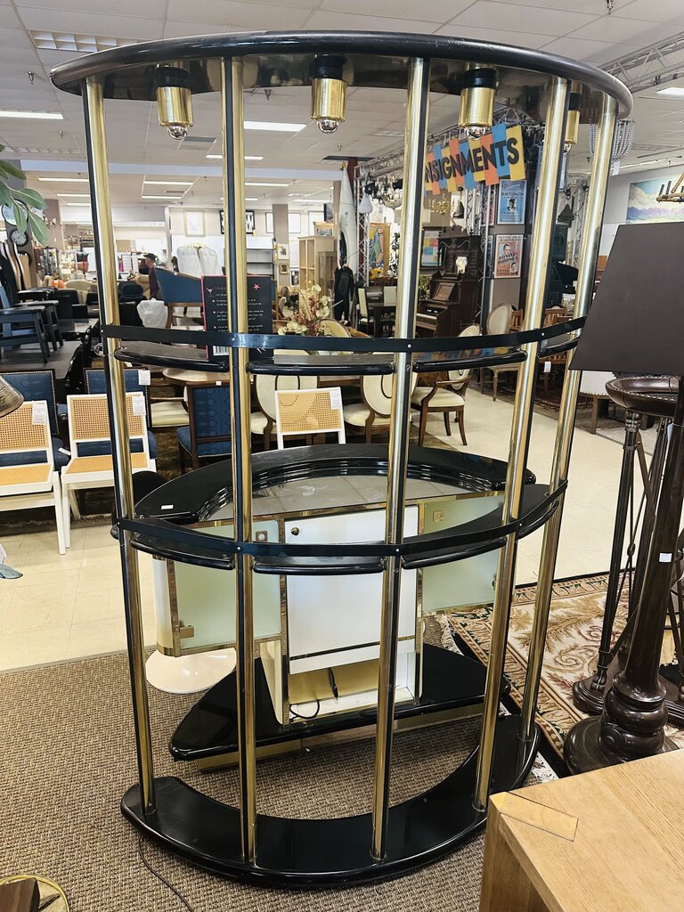 Donati Guzzini for Stilglass C.1970 Dry Bar + 2 Barstools (52x22x37 to 79)