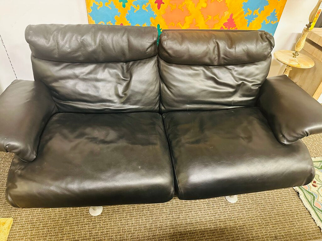 B & B Italia Leather Sofa 68" W.