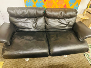B & B Italia Leather Sofa 68" W.