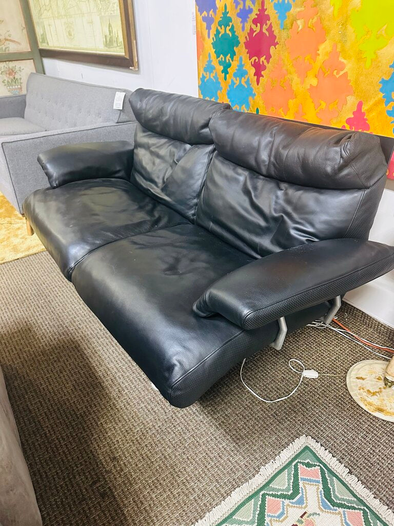 B & B Italia Leather Sofa 68" W.