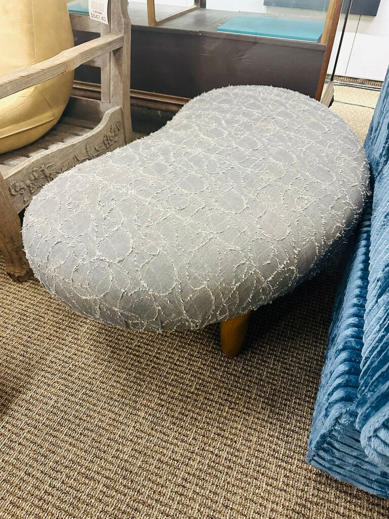 Upholstered Kidney Shape Ottoman 48x26x14