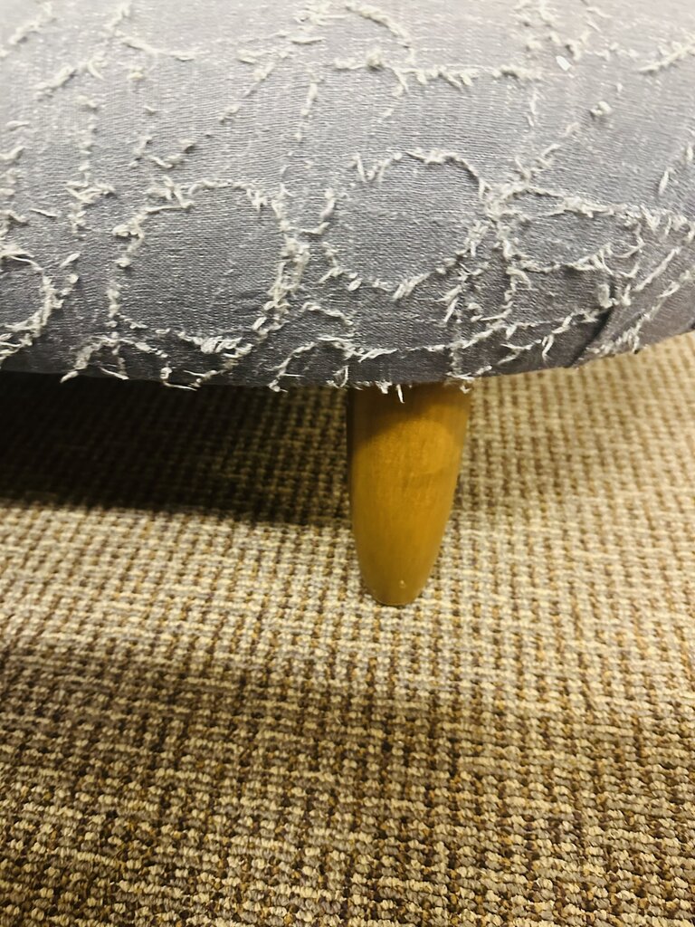 Upholstered Kidney Shape Ottoman 48x26x14