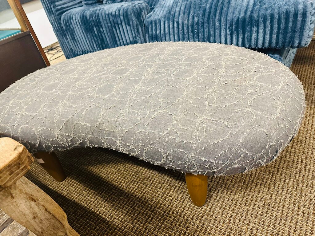 Upholstered Kidney Shape Ottoman 48x26x14