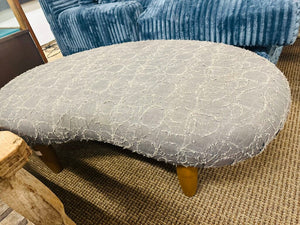 Upholstered Kidney Shape Ottoman 48x26x14