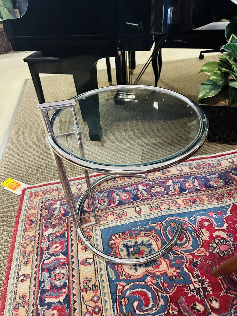 Eileen Gray Style Modern Chrome 20" Side Table