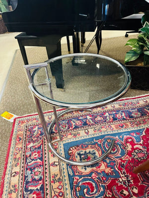 Eileen Gray Style Modern Chrome 20" Side Table