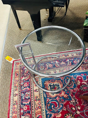 Eileen Gray Style Modern Chrome 20" Side Table