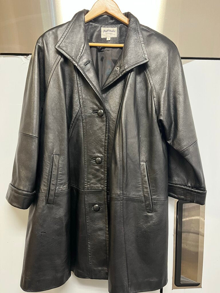 Vintage Pell' Italia Leather Swing Coat M