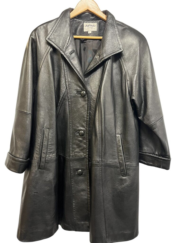 Vintage Pell' Italia Leather Swing Coat M