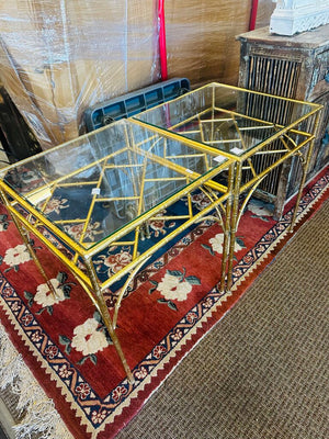 Gilt Faux Bamboo Style Side Tables (pair) 20x20x24