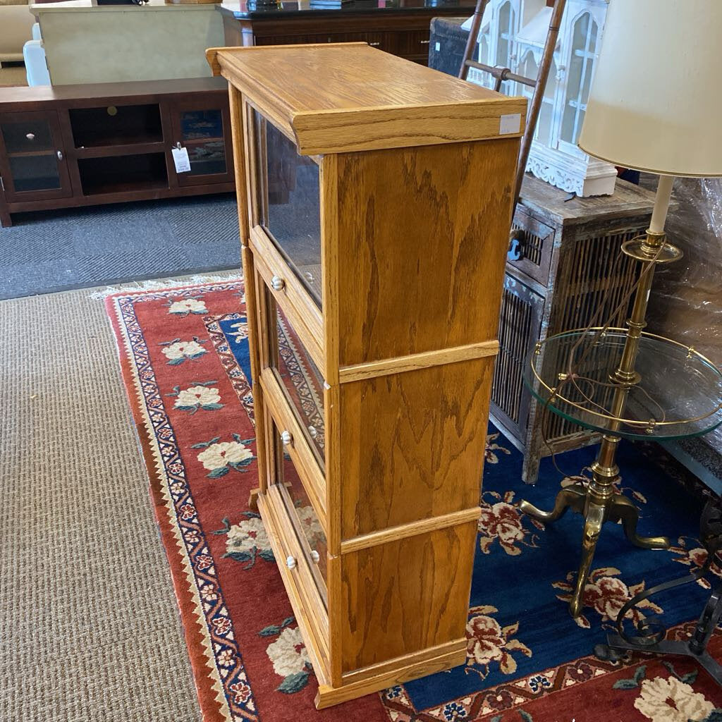 Oak Barrister Bookcase w/ Enamel Knobs 25.5x45.4x13"