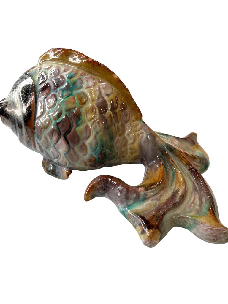 Vintage Glazed Ceramic Gold Fish