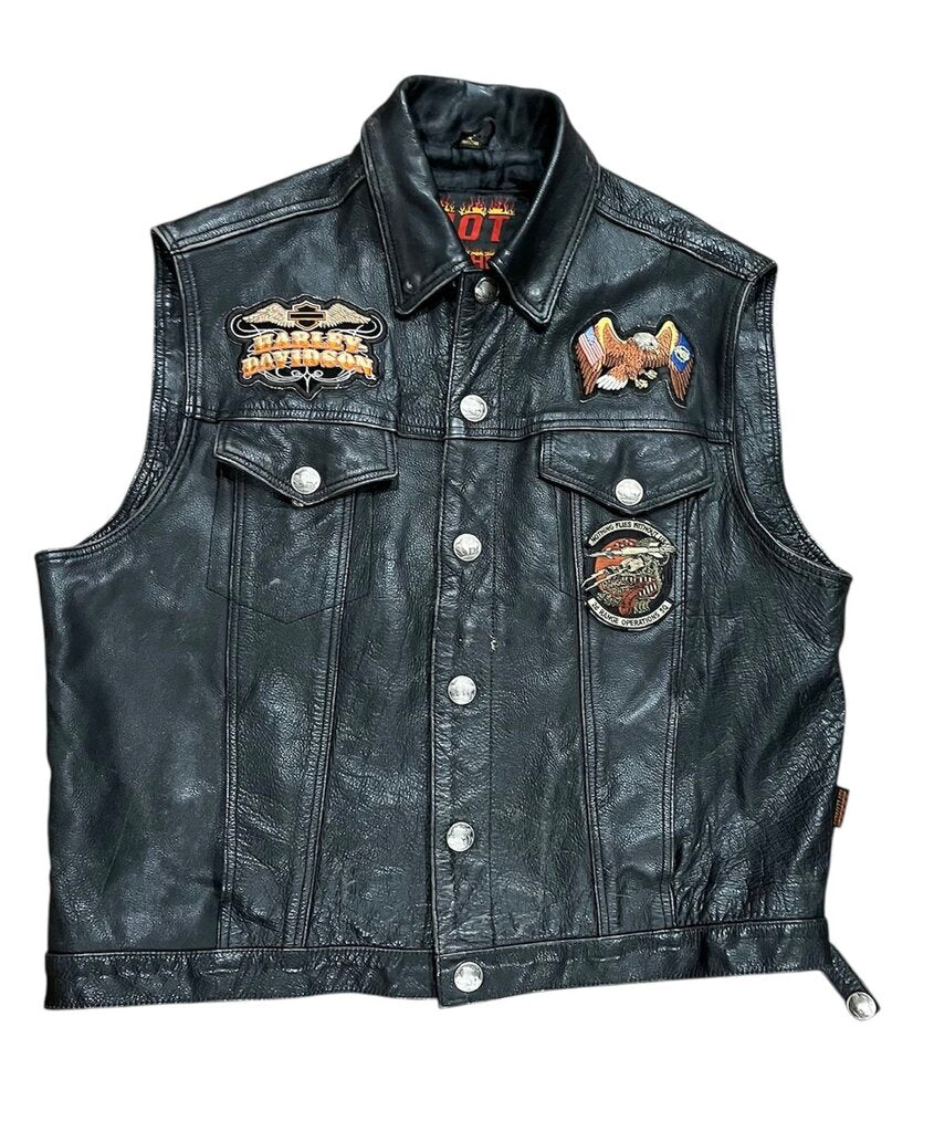 Hot Leathers Buffalo Nickel Button Vest XL