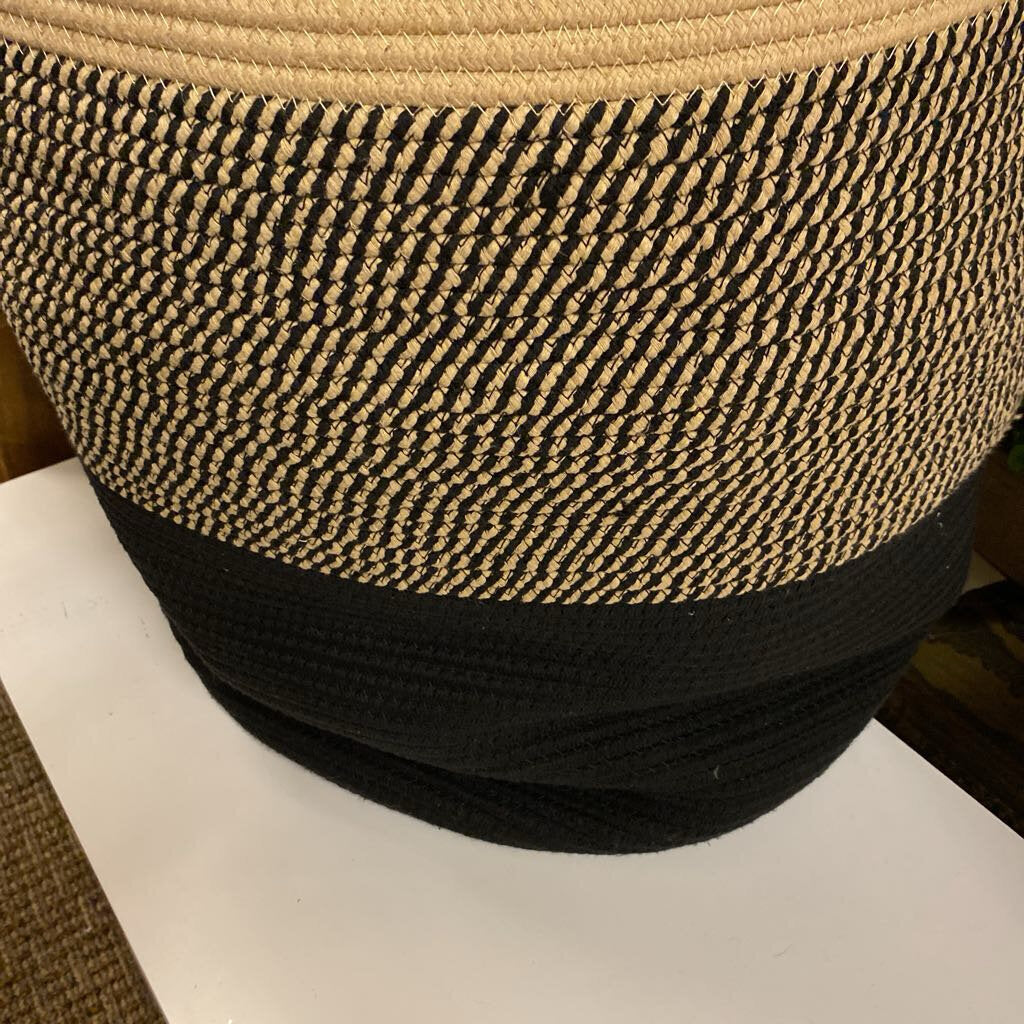 Woven Laundry Basket Tan & Black