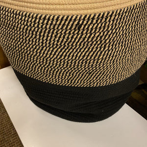 Woven Laundry Basket Tan & Black