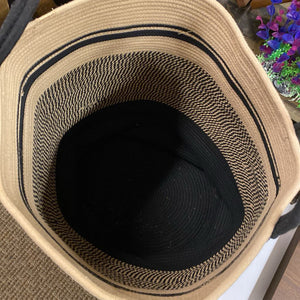 Woven Laundry Basket Tan & Black
