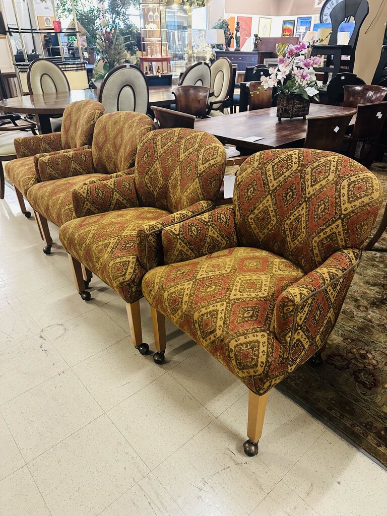 Upholstered Armchair on Casters