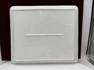 Italian Style Tropical Motif White Ceramic Serving Tray
