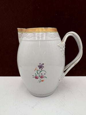 Mid 19th C. Chinese Export Gold Trim Floral Motif