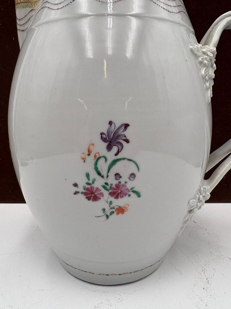 Mid 19th C. Chinese Export Gold Trim Floral Motif