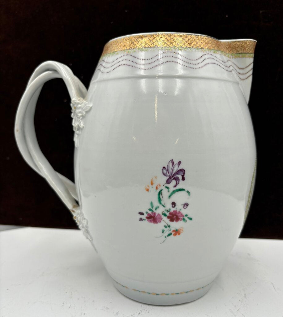 Mid 19th C. Chinese Export Gold Trim Floral Motif