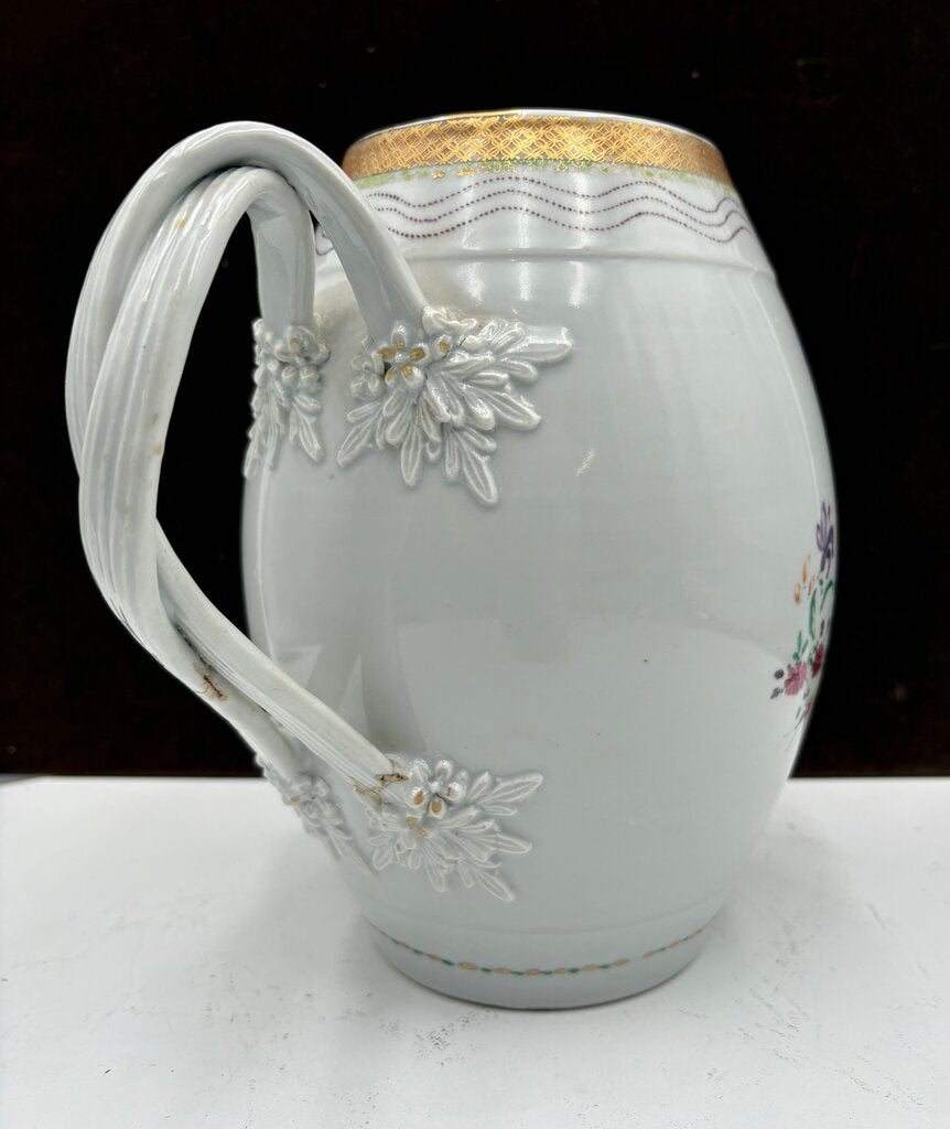 Mid 19th C. Chinese Export Gold Trim Floral Motif