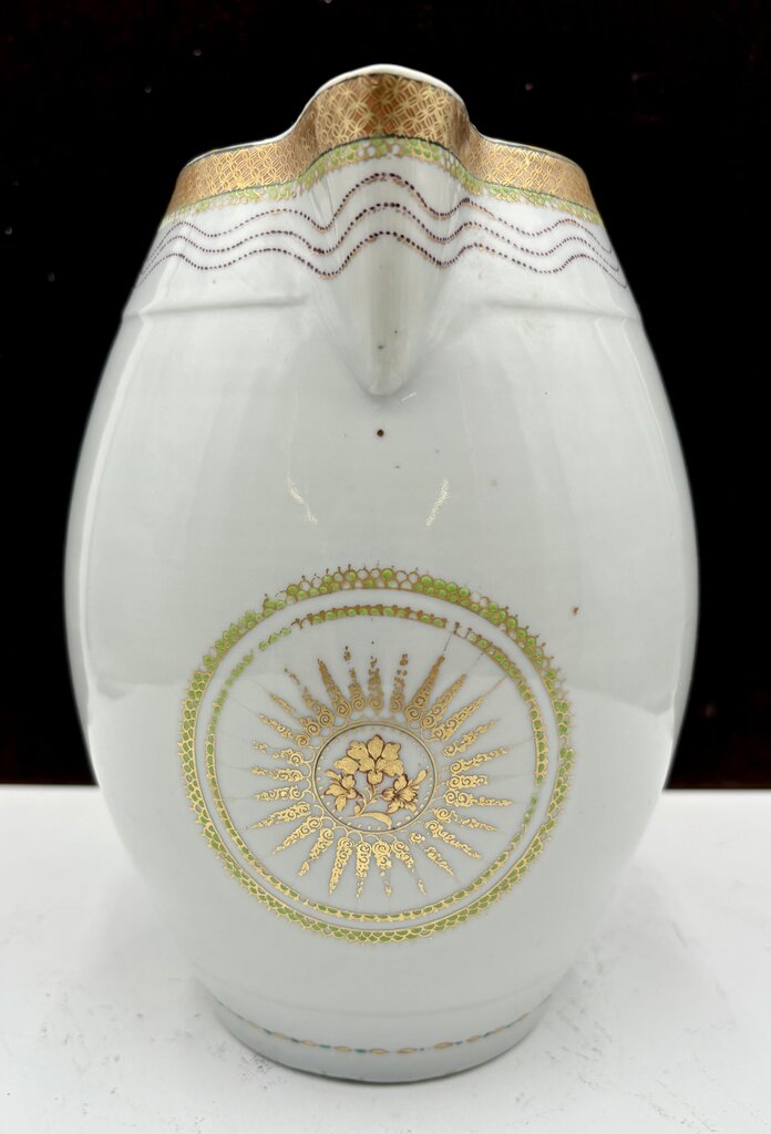 Mid 19th C. Chinese Export Gold Trim Floral Motif