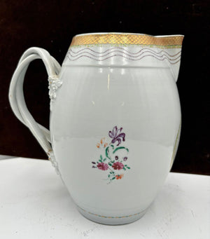 Mid 19th C. Chinese Export Gold Trim Floral Motif