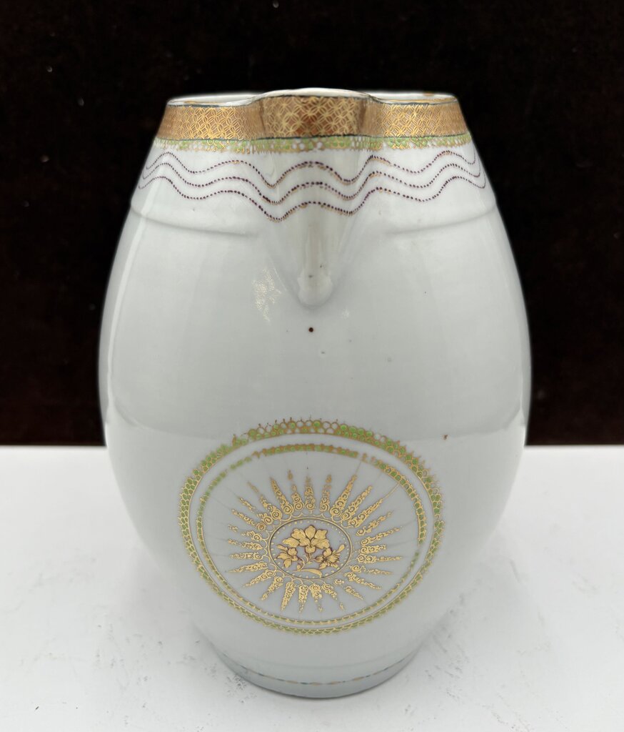 Mid 19th C. Chinese Export Gold Trim Floral Motif