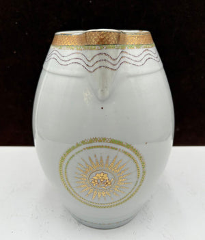 Mid 19th C. Chinese Export Gold Trim Floral Motif