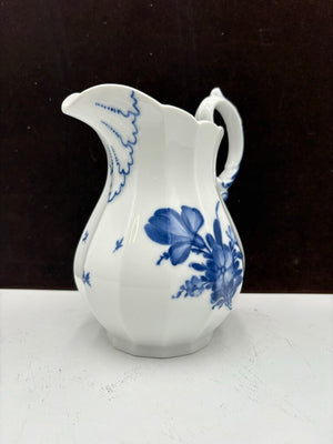 Royal Cope Blue Flower Angular Fluted Rib Porcelain Pitcher