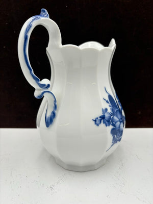 Royal Cope Blue Flower Angular Fluted Rib Porcelain Pitcher
