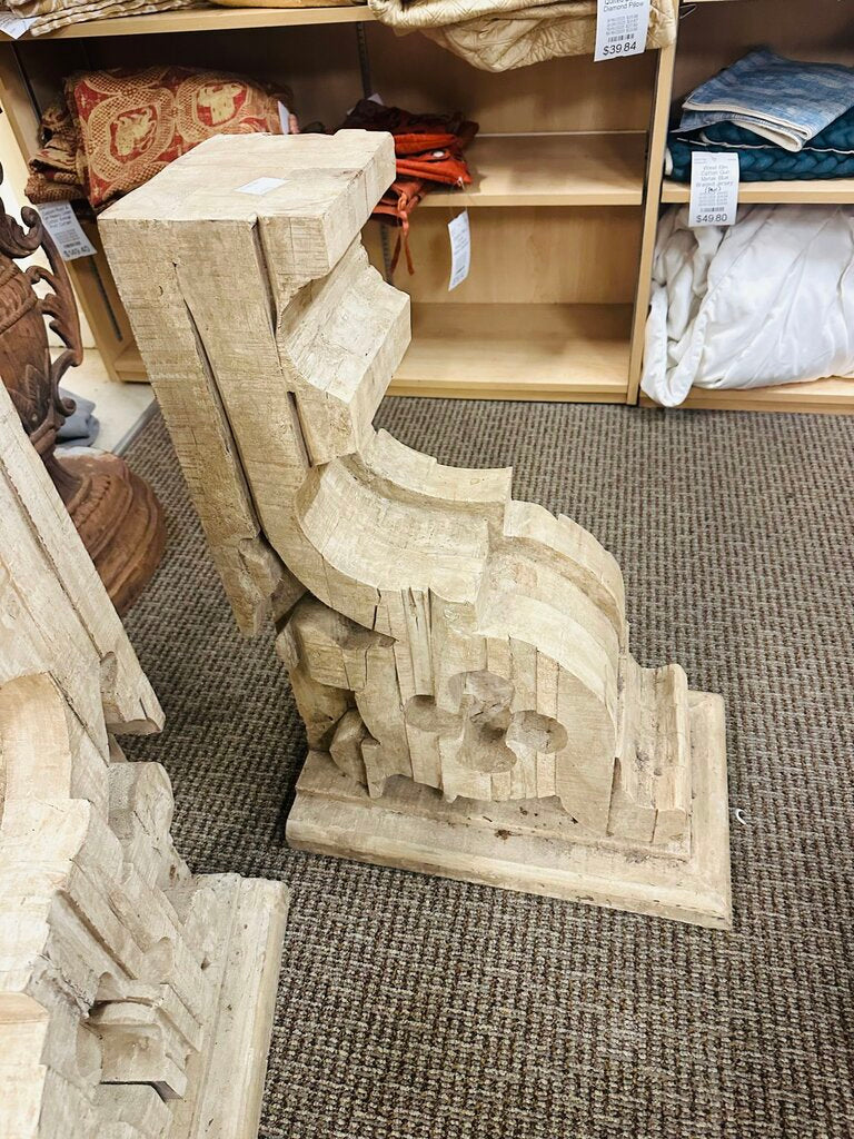 Architectural Salvage Sycamore Wood Corbels 30x21x12 (Pair)