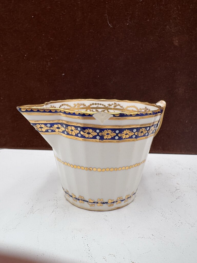 Late 18th C. Royal Crown Derby Duesbury Puce Tea Cup & Creamer (2Pcs)