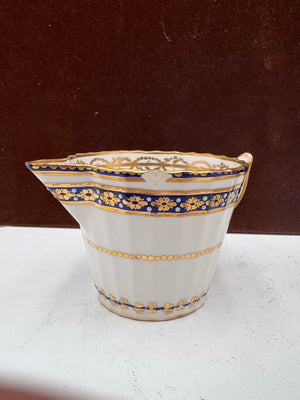 Late 18th C. Royal Crown Derby Duesbury Puce Tea Cup & Creamer (2Pcs)