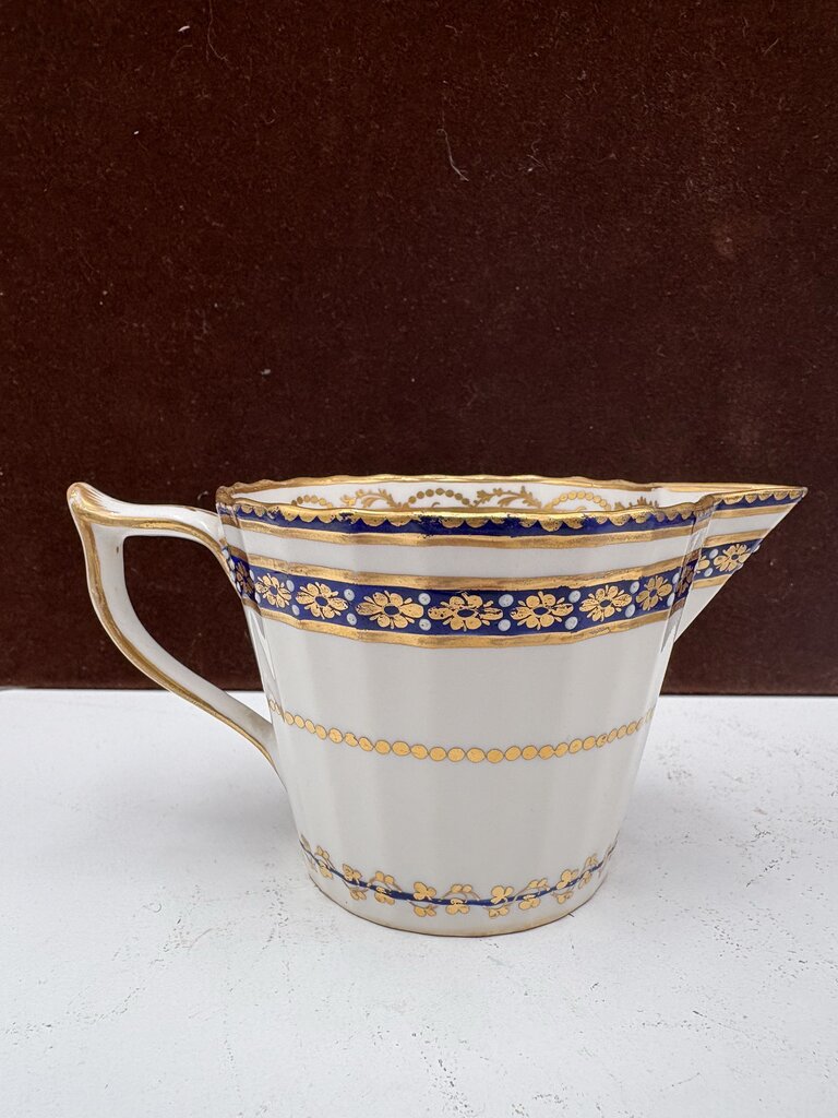 Late 18th C. Royal Crown Derby Duesbury Puce Tea Cup & Creamer (2Pcs)