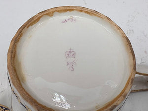Late 18th C. Royal Crown Derby Duesbury Puce Tea Cup & Creamer (2Pcs)