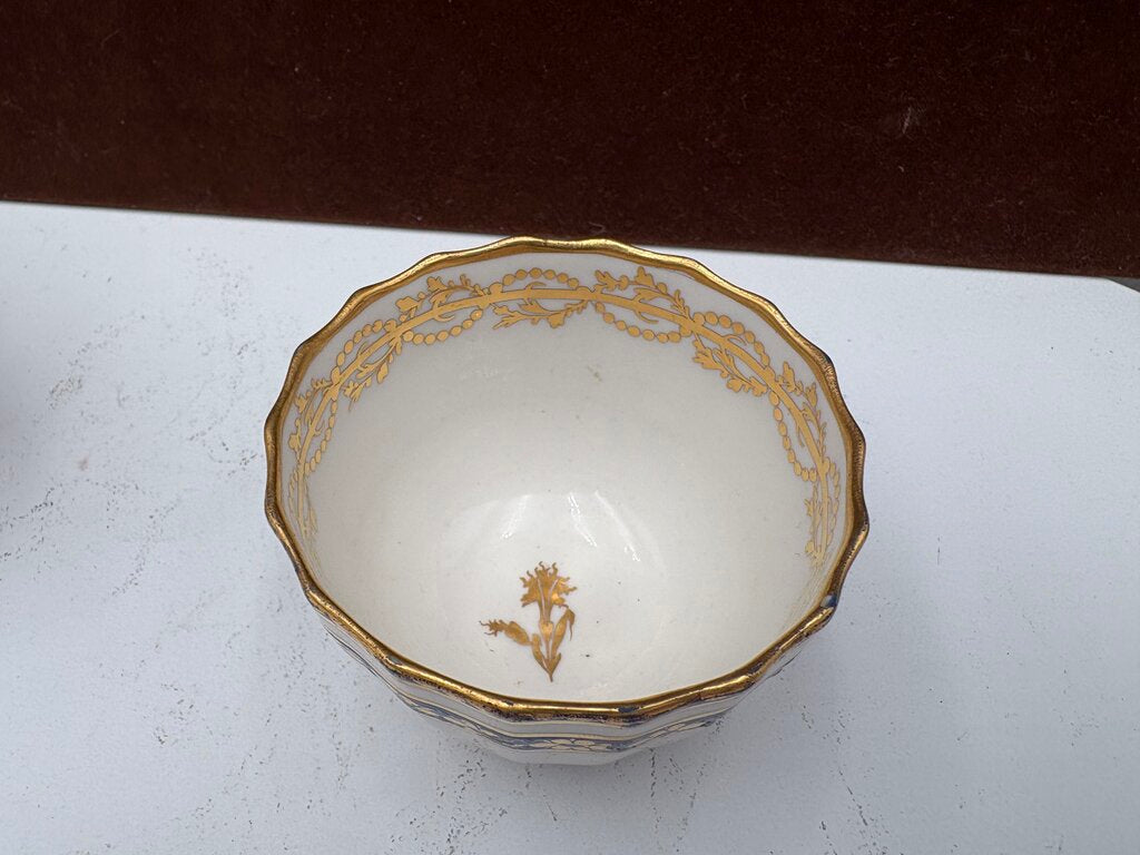 Late 18th C. Royal Crown Derby Duesbury Puce Tea Cup & Creamer (2Pcs)