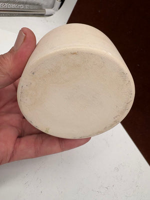 L.A.B. Lagny French Style White Drip Glaze Mustard Jar