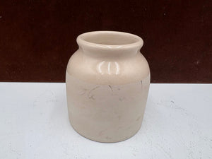 L.A.B. Lagny French Style White Drip Glaze Mustard Jar