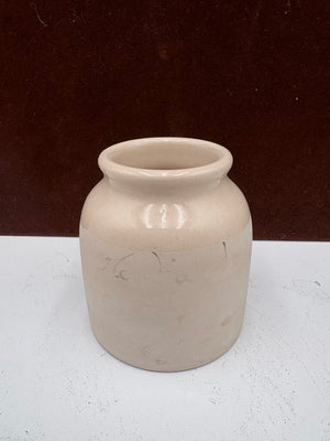 L.A.B. Lagny French Style White Drip Glaze Mustard Jar