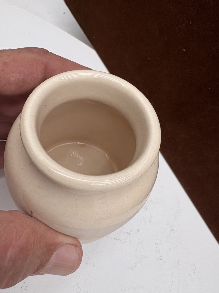 L.A.B. Lagny French Style White Drip Glaze Mustard Jar