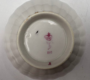 Late 18th C. Royal Crown Derby Fluted Blue Gilt Porcelain Tea Bowl