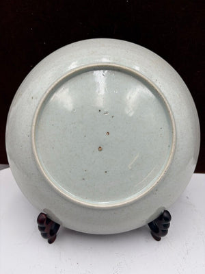 Mid 19th C. Chinese Export Famille Rose Blue Trim Bowl