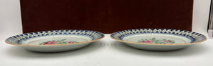 Mid 19th C. Chinese Export Famille Rose Blue Trim Plate